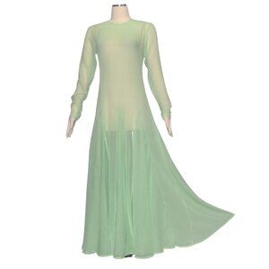 ASOS Design Sheer Chiffon Maxi Tent Dress in Light Sage Green Tone 8